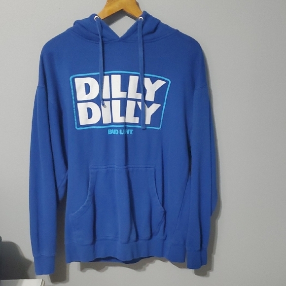 Bud Light Dilly Dilly Blue Hoodie Sweatshirt Mens Medium - Picture 1 of 7